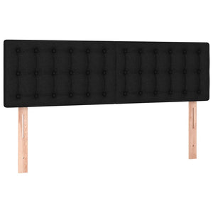 Κρεβάτι Boxspring με Στρώμα & LED Μαύρο 140x190 εκ. Υφασμάτινο