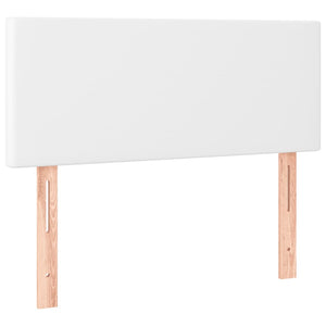Κρεβάτι Boxspring με Στρώμα & LED Λευκό 80x200 εκ. Συνθ. Δέρμα