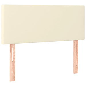 Κρεβάτι Boxspring με Στρώμα & LED Κρεμ 120x200 εκ. Συνθ. Δέρμα - Pakobazaar