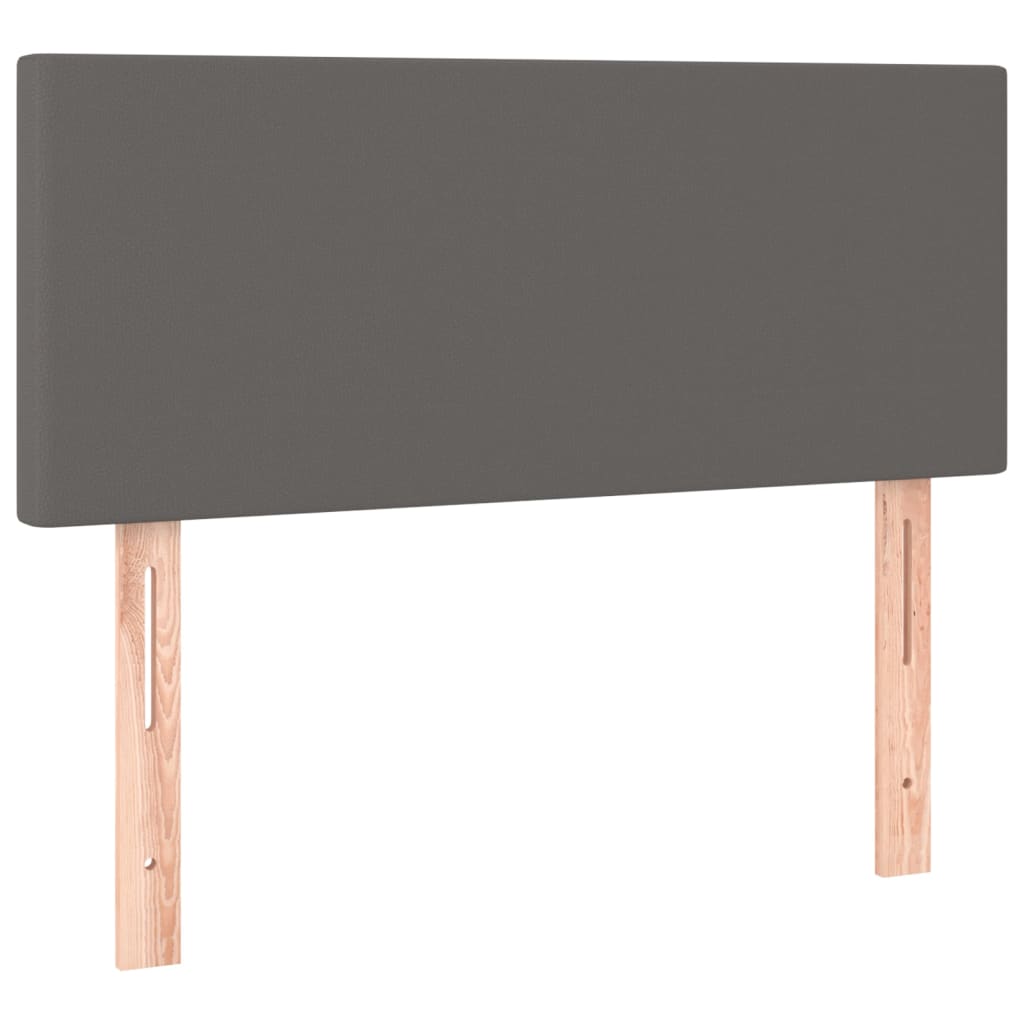 Κρεβάτι Boxspring με Στρώμα & LED Γκρι 120x200 εκ. Συνθ. Δέρμα