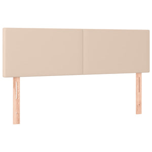 Κρεβάτι Boxspring Στρώμα&LED Καπουτσίνο 140x190 εκ. Συνθ. Δέρμα