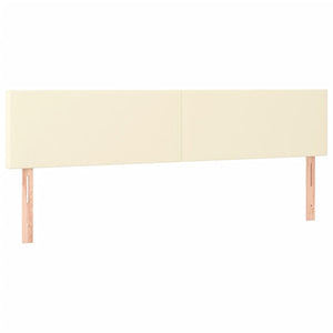 Κρεβάτι Boxspring με Στρώμα & LED Κρεμ 160x200 εκ. Συνθ. Δέρμα - Pakobazaar