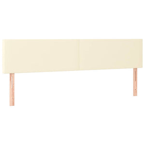 Κρεβάτι Boxspring με Στρώμα & LED Κρεμ 200x200 εκ. Συνθ. Δέρμα