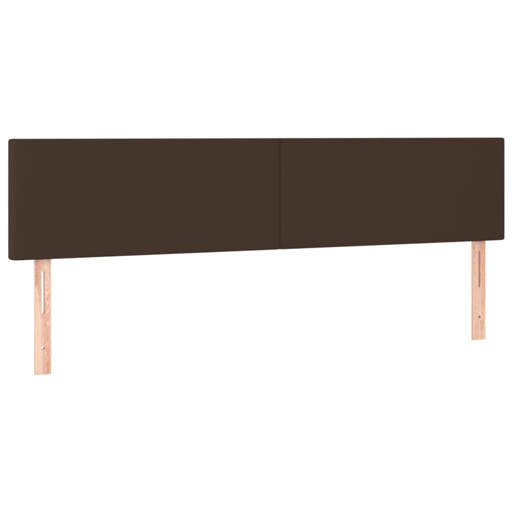 Κρεβάτι Boxspring με Στρώμα & LED Καφέ 200x200 εκ. Συνθ. Δέρμα