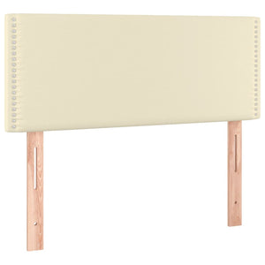 Κρεβάτι Boxspring με Στρώμα & LED Κρεμ 80x200 εκ. Συνθ. Δέρμα