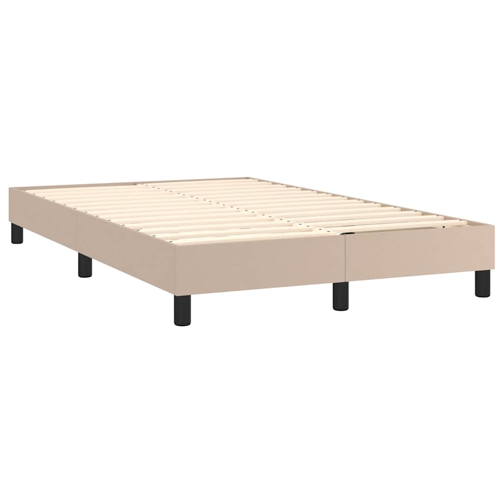 Κρεβάτι Boxspring Στρώμα&LED Καπουτσίνο 120x200 εκ. Συνθ. Δέρμα