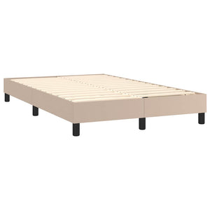 Κρεβάτι Boxspring Στρώμα&LED Καπουτσίνο 120x200 εκ. Συνθ. Δέρμα