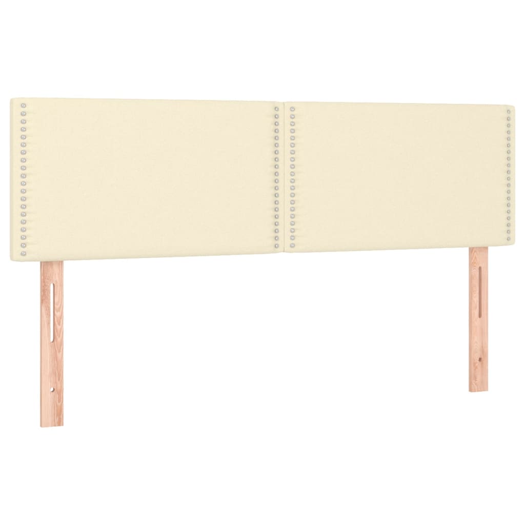 Κρεβάτι Boxspring με Στρώμα & LED Κρεμ 140x190 εκ. Συνθ. Δέρμα