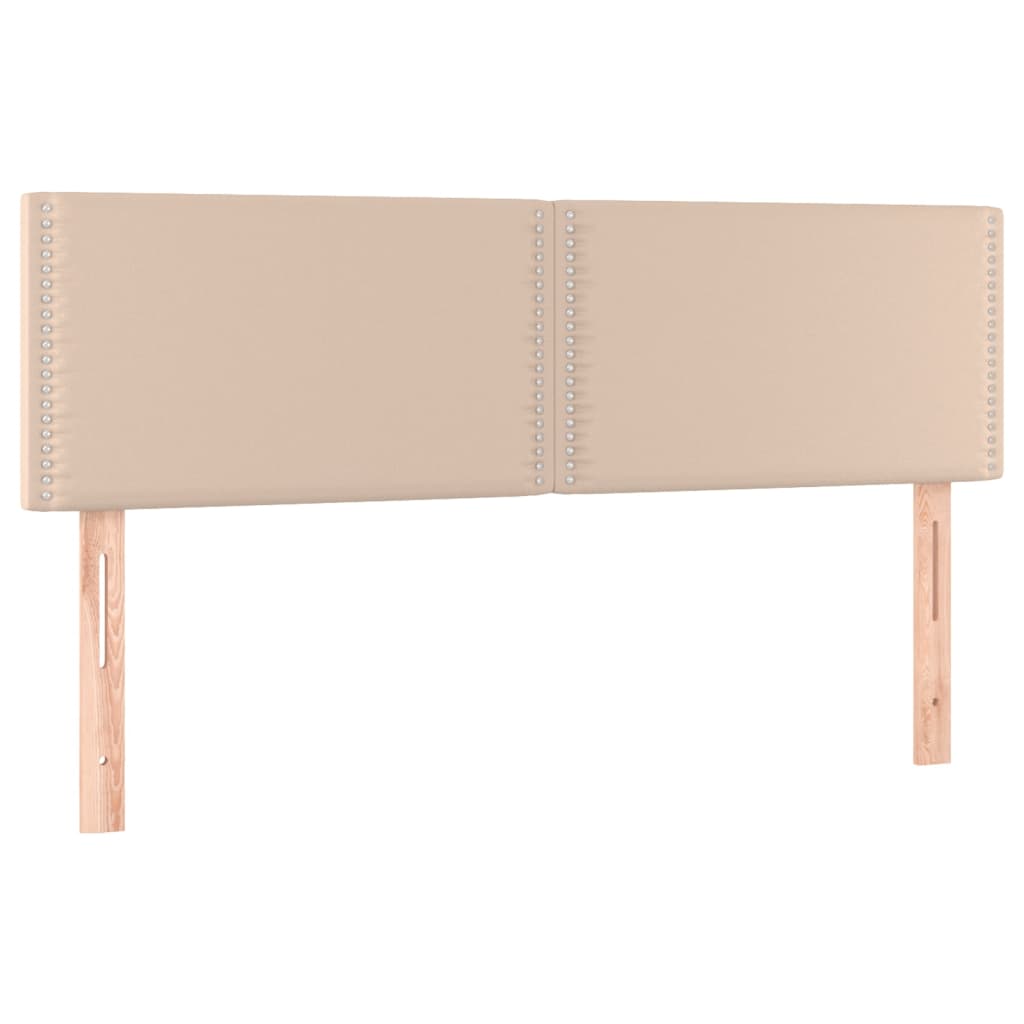 Κρεβάτι Boxspring Στρώμα&LED Καπουτσίνο 140x190 εκ. Συνθ. Δέρμα
