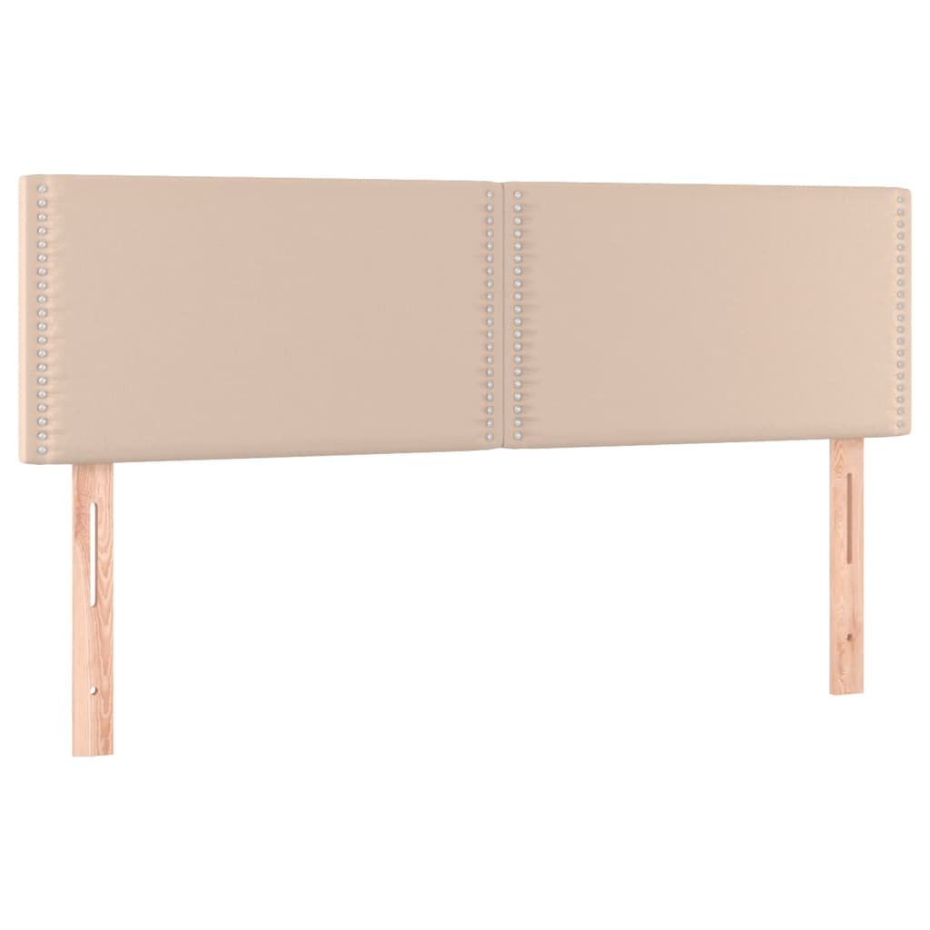 Κρεβάτι Boxspring Στρώμα&LED Καπουτσίνο 140x200 εκ. Συνθ. Δέρμα
