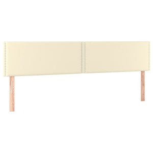 Κρεβάτι Boxspring με Στρώμα & LED Κρεμ 160x200 εκ. Συνθ. Δέρμα - Pakobazaar