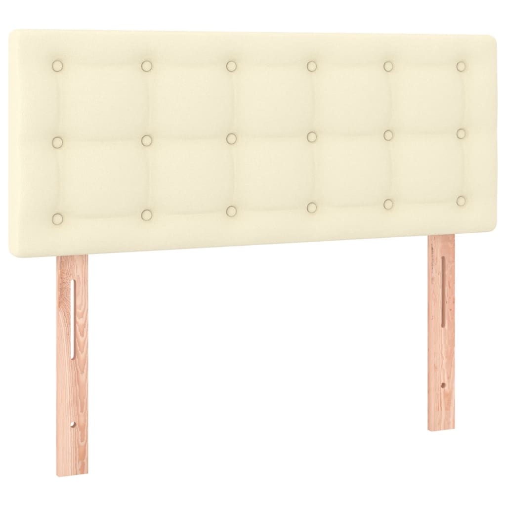 Κρεβάτι Boxspring με Στρώμα & LED Κρεμ 80x200 εκ. Συνθ. Δέρμα - Pakobazaar