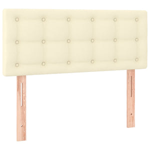 Κρεβάτι Boxspring με Στρώμα & LED Κρεμ 80x200 εκ. Συνθ. Δέρμα - Pakobazaar