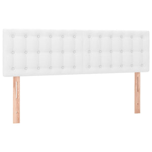Κρεβάτι Boxspring με Στρώμα & LED Λευκό 140x190 εκ. Συνθ. Δέρμα