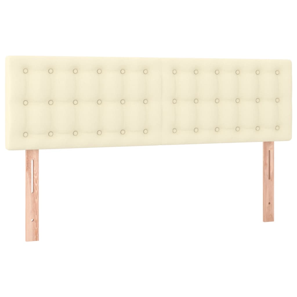 Κρεβάτι Boxspring με Στρώμα & LED Κρεμ 140x200 εκ. Συνθ. Δέρμα - Pakobazaar