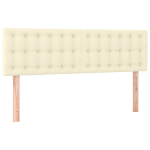 Κρεβάτι Boxspring με Στρώμα & LED Κρεμ 140x200 εκ. Συνθ. Δέρμα - Pakobazaar