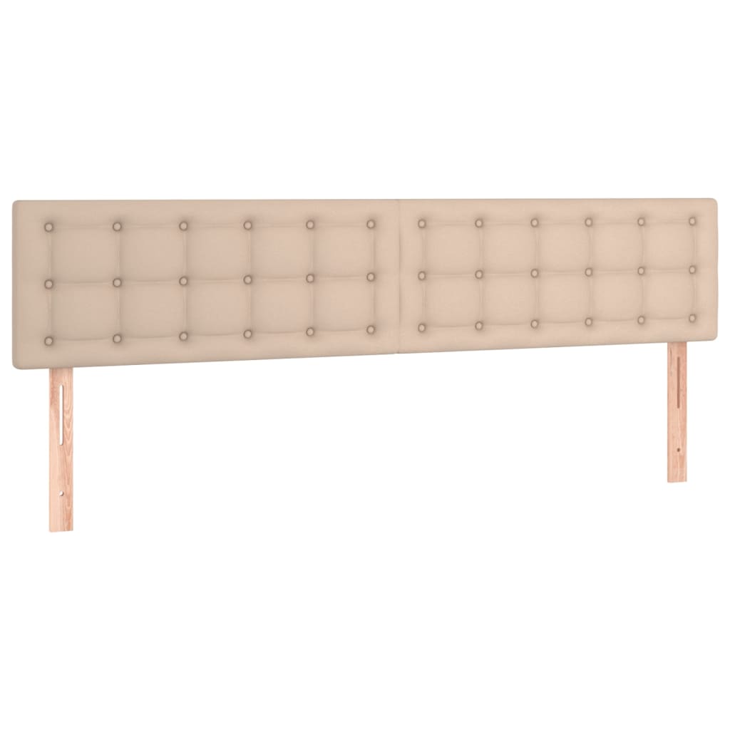 Κρεβάτι Boxspring Στρώμα&LED Καπουτσίνο 200x200 εκ. Συνθ. Δέρμα - Pakobazaar