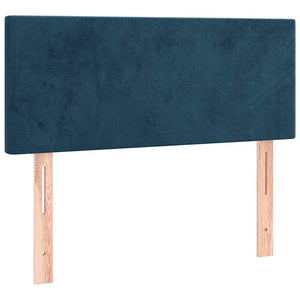 Κρεβάτι Boxspring με Στρώμα & LED Σκ. Μπλε 100x200εκ. Βελούδινο