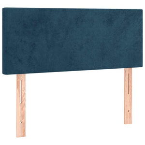Κρεβάτι Boxspring με Στρώμα & LED Σκ. Μπλε 120x200εκ. Βελούδινο