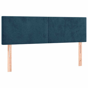 Κρεβάτι Boxspring με Στρώμα & LED Σκ. Μπλε 140x190εκ. Βελούδινο - Pakobazaar