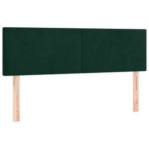 Κρεβάτι Boxspring με Στρώμα & LED Σκ. Πράσινο 140x200εκ Βελούδο