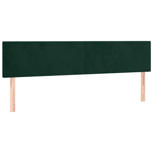 Κρεβάτι Boxspring με Στρώμα & LED Σκ. Πράσινο 160x200εκ Βελούδο