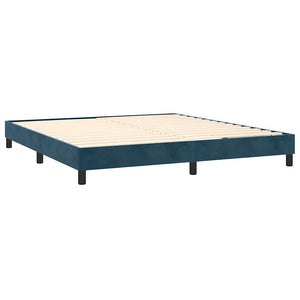 Κρεβάτι Boxspring με Στρώμα & LED Σκ. Μπλε 160x200εκ. Βελούδινο - Pakobazaar