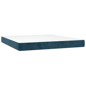 Κρεβάτι Boxspring με Στρώμα & LED Σκ. Μπλε 160x200εκ. Βελούδινο - Pakobazaar