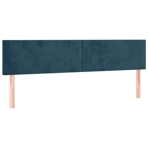 Κρεβάτι Boxspring με Στρώμα & LED Σκ. Μπλε 180x200εκ. Βελούδινο