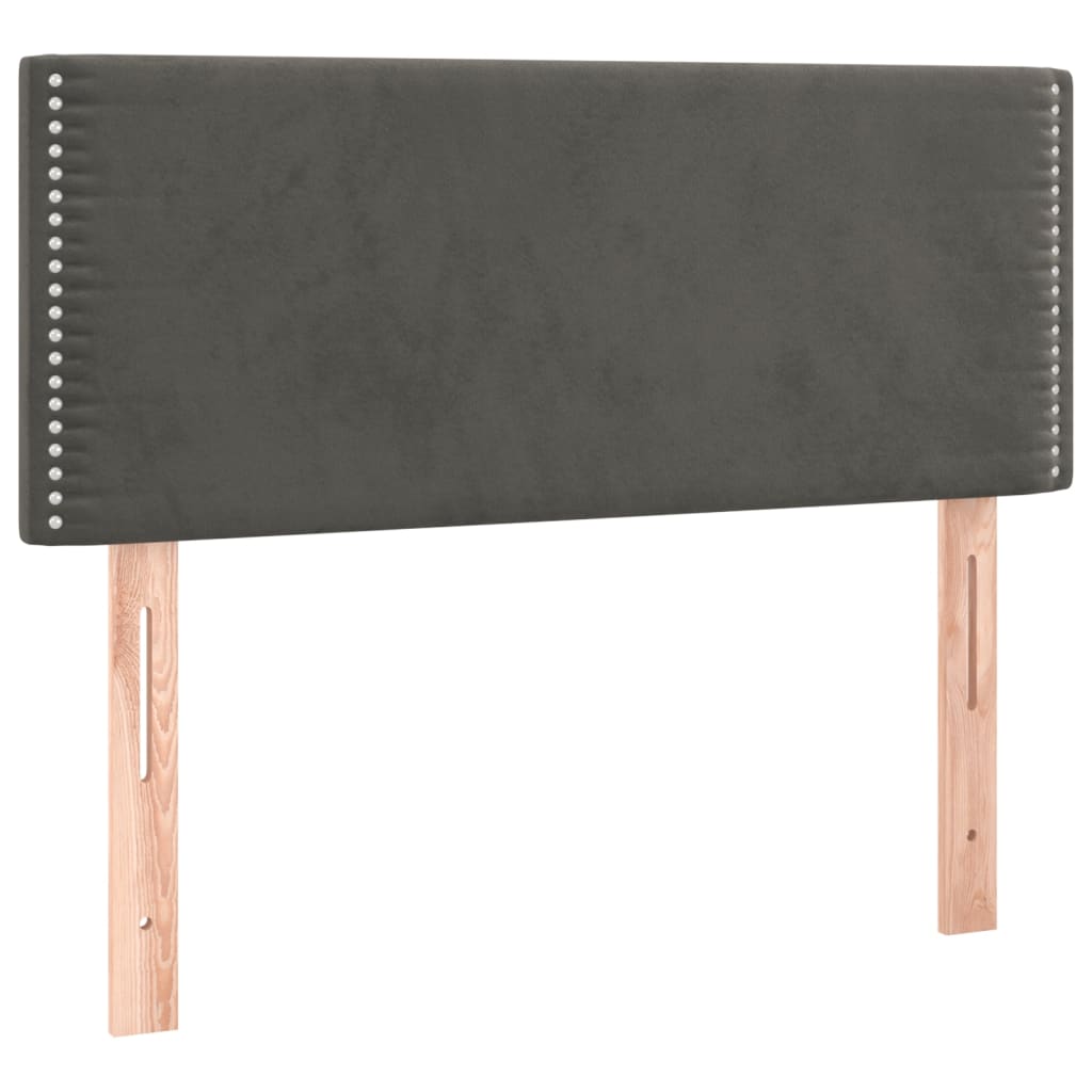 Κρεβάτι Boxspring με Στρώμα & LED Σκ. Γκρι 80x200 εκ. Βελούδινο