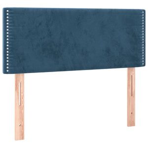 Κρεβάτι Boxspring με Στρώμα & LED Σκ. Μπλε 100x200εκ. Βελούδινο