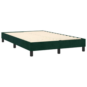 Κρεβάτι Boxspring με Στρώμα & LED Σκ. Πράσινο 120x200εκ Βελούδο