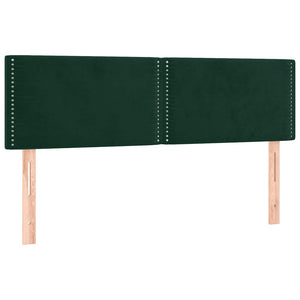 Κρεβάτι Boxspring με Στρώμα & LED Σκ. Πράσινο 140x190εκ Βελούδο