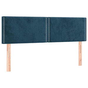 Κρεβάτι Boxspring με Στρώμα & LED Σκ. Μπλε 140x190εκ. Βελούδινο
