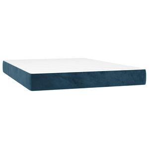 Κρεβάτι Boxspring με Στρώμα & LED Σκ. Μπλε 140x200εκ. Βελούδινο - Pakobazaar