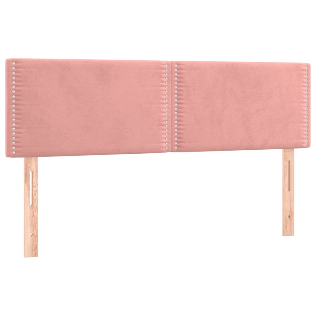 Κρεβάτι Boxspring με Στρώμα & LED Ροζ 140x200 εκ. Βελούδινο - Pakobazaar