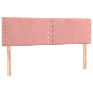 Κρεβάτι Boxspring με Στρώμα & LED Ροζ 140x200 εκ. Βελούδινο - Pakobazaar
