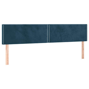 Κρεβάτι Boxspring με Στρώμα & LED Σκ. Μπλε 160x200εκ. Βελούδινο