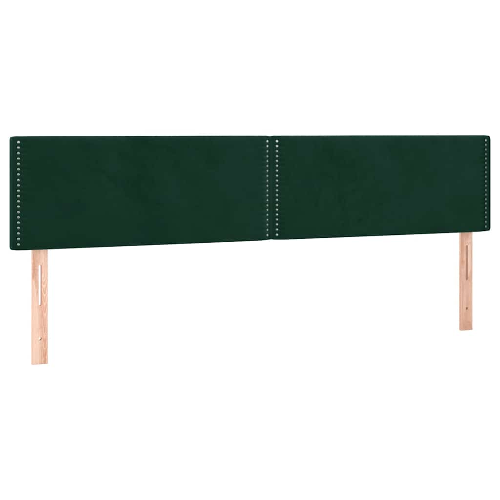 Κρεβάτι Boxspring με Στρώμα & LED Σκ. Πράσινο 180x200εκ Βελούδο