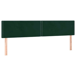 Κρεβάτι Boxspring με Στρώμα & LED Σκ. Πράσινο 180x200εκ Βελούδο