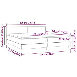 Κρεβάτι Boxspring με Στρώμα & LED Σκ. Μπλε 200x200εκ. Βελούδινο
