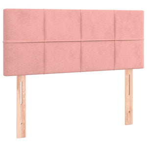 Κρεβάτι Boxspring με Στρώμα & LED Ροζ 90x190 εκ. Βελούδινο