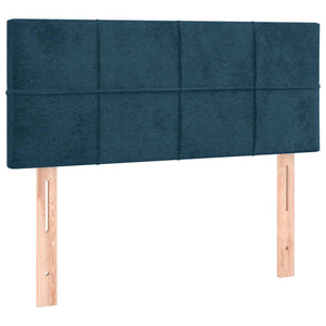 Κρεβάτι Boxspring με Στρώμα & LED Σκ. Μπλε 90x200 εκ. Βελούδινο