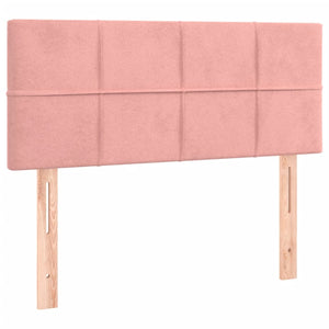 Κρεβάτι Boxspring με Στρώμα & LED Ροζ 90x200 εκ. Βελούδινο