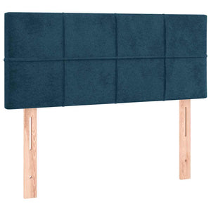 Κρεβάτι Boxspring με Στρώμα & LED Σκ. Μπλε 100x200εκ. Βελούδινο