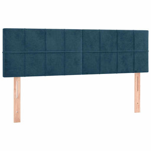 Κρεβάτι Boxspring με Στρώμα & LED Σκ. Μπλε 140x190εκ. Βελούδινο - Pakobazaar