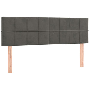 Κρεβάτι Boxspring με Στρώμα & LED Σκ. Γκρι 140x200εκ. Βελούδινο