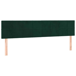 Κρεβάτι Boxspring με Στρώμα & LED Σκ. Πράσινο 160x200εκ Βελούδο