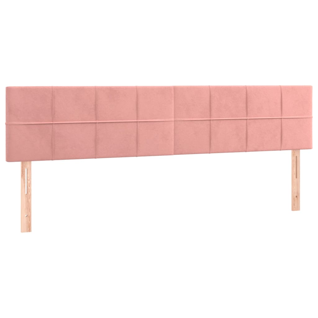 Κρεβάτι Boxspring με Στρώμα & LED Ροζ 160x200 εκ. Βελούδινο