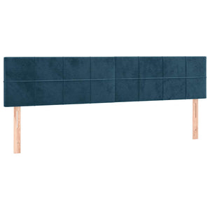 Κρεβάτι Boxspring με Στρώμα & LED Σκ. Μπλε 180x200εκ. Βελούδινο